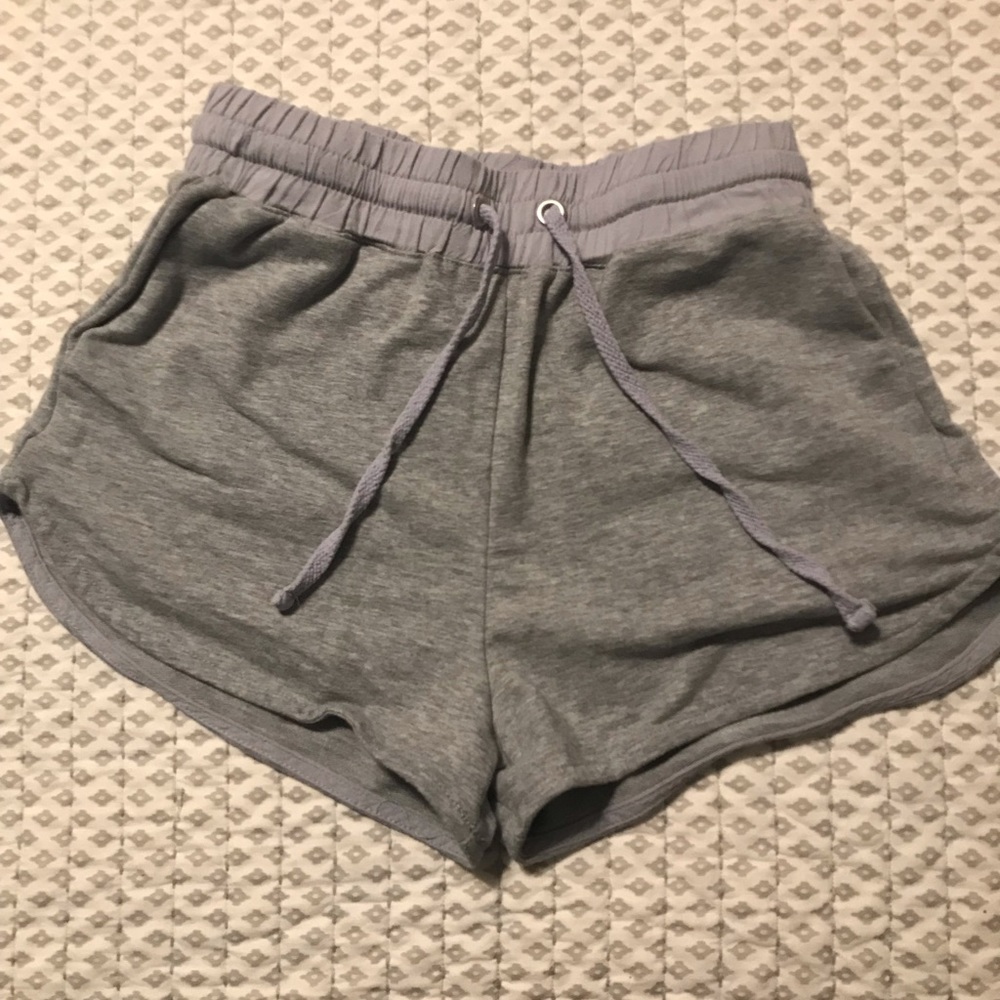 Gray slightly high waisted shorts